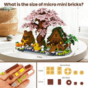 Dify Capybara Cherry Blossom Bonsai Tree House Building Set, 2280+ PCS Micro Mini Blocks, Cute Animal Sakura Cabin DIY Kit, Desk Décor Craft Toy for Ages 14+ | 5 Year Structural Warranty