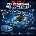 Dify 10-in-1 Helicopter Building Block Set, Transforming Aircraft Construction Kit, STEM Engineering Toy for Kids & Teens, 5-Year Structural Warranty