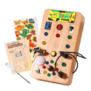 Dify || Dinosaur Theme Montessori LED Busy Wooden Board || with Dinosaur Theme Stickers
