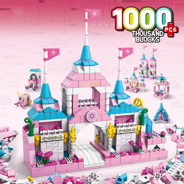 Dify 6-in-1 Girls House Building Block Set Toys | STEAM Kit for Kids | Build Dream Houses & Furniture (1000+ Pcs) | Birthday Gift for Girls