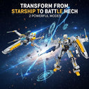 Dify FX-1 Star Fleet Robot Spaceship Building Block Set, 704+ PCS Transforming Space Robot & Sci-Fi Spacecraft Model Kit, STEM Construction Toy | 5 Year Structural Warranty
