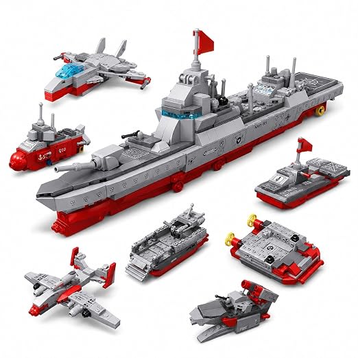 Dify 8-in-1 Ship Building Block Set, 526+ PCS Transforming Boat & Marine Vessel Models Kit, STEM Educational Toy for Kids & Teens, Creative Rebuild Play Set, 5-Year Structural Warranty