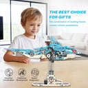 Dify Mechanical Blue Dolphin Building Blocks Set, 888+ PCS | Movable Joints &amp; Gear Mechanism | Creative STEM Construction Toy &amp; Display Décor | 5 Year Structural Warranty