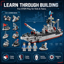Dify 8-in-1 Destroyer Building Block Set, 455+ PCS Military Warship Construction Kit, Transforming Naval Vessel Models, STEM Educational Toy for Kids & Teens, 5-Year Structural Warranty