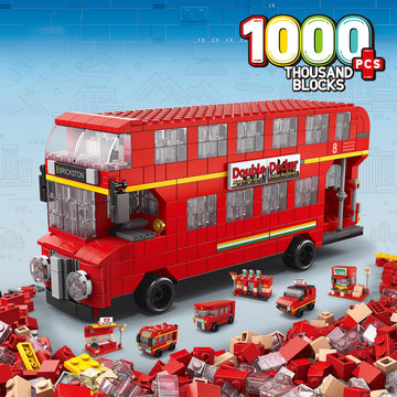 Dify 6-in-1 Bus Building Block Set Toys | STEAM Kit for Kids | Build School Buses, City Transports & More (1000+ Pcs) | Birthday Gift for Boys & Girls