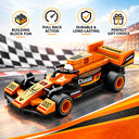 Dify F1 Racing Car Building Blocks Set, 69 PCS Orange Formula Race Car Model Kit, STEM Building Toy for Kids, Teens & Adults | 5 Year Structural Warranty