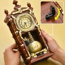 Dify Vintage Swing Clock Building Blocks Set – 751 PCS Real Working Mechanical Clock with Alarm, Moving Pendulum, Rotating Dial, Electroplated Gold Finish | 6 Months Structural Warranty