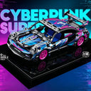 Dify Pull Back Car Building Blocks Set, 455 PCS Blue & Pink Race Car Model Kit, Sports Car Building Toy for Kids, Teens & Adults | 5 Year Structural Warranty