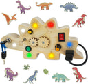 Dify || Dinosaur Montessori LED Busy Wooden Board || Dinosaur Theme Stickers || Educational Stem Busy Board