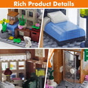 Dify Vintage Beach House Building Blocks Set with LED Lights, 730+ Pcs Seaside Lighthouse Model Kit, Birthday & Children's Day Gift for Boys and Girls, 5 Year Structural Warranty