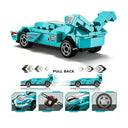 Dify Pull Back Car Building Blocks Set, 86 PCS Teal Race Car Model Kit, Sports Car Building Toy for Kids, Teens & Adults | 5 Year Structural Warranty