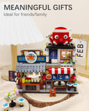 Dify Japanese Takoyaki Shop Building Blocks Set (1218 PCS) | Street View Mini Bricks Architecture Model Kit for Ages 14+ | Creative DIY Display Décor | 5 Year Structural Warranty