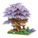 Dify Cherry Blossom Bonsai Tree Building Set – 2229+ Pieces Japanese Sakura Tree House Model, Mini Micro Bricks Creative Collectible Gift for Adults & Teens 14+ (Purple)