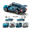 Dify Pull Back Car Building Blocks Set, 64 PCS Blue Race Car Model Kit, Sports Car Building Toy for Kids, Teens & Adults | 5 Year Structural Warranty