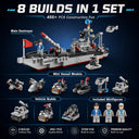 Dify 8-in-1 Destroyer Building Block Set, 455+ PCS Military Warship Construction Kit, Transforming Naval Vessel Models, STEM Educational Toy for Kids & Teens, 5-Year Structural Warranty