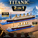 Dify Titanic Ship Micro Mini Building Blocks Set with LED Light (Combo 1878 Pcs + 607 Pcs, Complex only for 14+) – DIY Construction Toy, Ship Replica, STEM Gift | 5 Year Structural Warranty