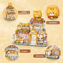 Dify Cute Cat Shop Mini Building Blocks Set, 917+ PCS Street View Animal Store Architecture Model Kit, Creative MOC Construction Toy for Girls Boys Kids Adults, Gift Idea Ages 6+