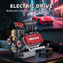 Dify US V8 Motor Building Blocks Set, 478 PCS (Complex only for Pro Builders) Engine Model Construction Kit, Mechanical STEM Toy for Kids, Teens & Adults