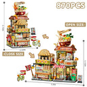 Dify Japanese Ramen Noodle Shop Building Blocks Set (870+ PCS) | Street View Mini Bricks Café Model Kit for Ages 14+ | Creative Architecture DIY Décor | 5 Year Structural Warranty