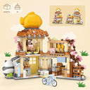 Dify Japanese Street View Taiyaki Shop Mini Building Blocks Set, 858+ PCS Cute Panda Food Shop Architecture Model Kit, Creative MOC Construction Toy for Girls Boys Kids Adults