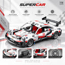 Dify Pull Back Car Building Blocks Set, 455 PCS White & Red Race Car Model Kit, Sports Car Building Toy for Kids, Teens & Adults | 5 Year Structural Warranty