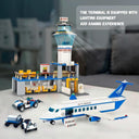 Dify City Airplane Building Kit, 518+ PCS Airport Passenger Plane Set with LED Radar Tower & Baggage Truck, Creative Construction Toy, 2 Year Structural Warranty