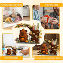 Dify Capybara Building Blocks Set, 1880+ PCS Cute Animal Mini Bricks Kit, Capybara with Flowers Tree, DIY Desk Organizer Pen Holder Toy for Ages 14+