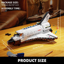 Dify Space Shuttle Building Block Set 536PCS, Translucent Spaceship Model with Stretchable Satellite, Display Shelf, STEM Toy for Adults & Boys 8-12