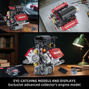 Dify US V8 Motor Building Blocks Set, 478 PCS (Complex only for Pro Builders) Engine Model Construction Kit, Mechanical STEM Toy for Kids, Teens & Adults