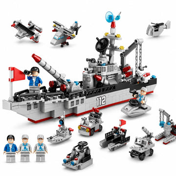 Dify 8-in-1 Destroyer Building Block Set, 455+ PCS Military Warship Construction Kit, Transforming Naval Vessel Models, STEM Educational Toy for Kids & Teens, 5-Year Structural Warranty