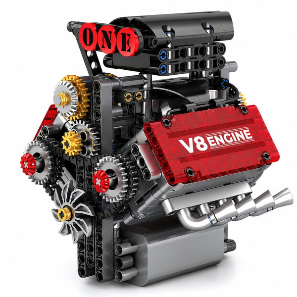 Dify US V8 Motor Building Blocks Set, 478 PCS (Complex only for Pro Builders) Engine Model Construction Kit, Mechanical STEM Toy for Kids, Teens & Adults