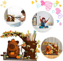 Dify Capybara Building Blocks Set, 1880+ PCS Cute Animal Mini Bricks Kit, Capybara with Flowers Tree, DIY Desk Organizer Pen Holder Toy for Ages 14+