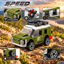 Dify Pull Back Car Building Blocks Set, 73 PCS Olive Green Off-Road SUV Model Kit, Sports Car Building Toy for Kids, Teens & Adults | 5 Year Structural Warranty