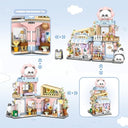 Dify Street View Flower House Mini Building Blocks Set, 810+ PCS Cute Panda Flower Shop Architecture Model Kit, Creative MOC Construction Toy for Girls Boys Kids Adults, Gift Idea Ages 6+