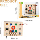 Dify || Montessori Wooden Busy Board || 17 LED Light || Variable Theme Stickers
