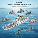 Dify 8-in-1 Ship Building Block Set, 526+ PCS Transforming Boat & Marine Vessel Models Kit, STEM Educational Toy for Kids & Teens, Creative Rebuild Play Set, 5-Year Structural Warranty