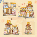 Dify Cute Cat Shop Mini Building Blocks Set, 917+ PCS Street View Animal Store Architecture Model Kit, Creative MOC Construction Toy for Girls Boys Kids Adults, Gift Idea Ages 6+