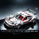 Dify Pull Back Car Building Blocks Set, 455 PCS White & Red Race Car Model Kit, Sports Car Building Toy for Kids, Teens & Adults | 5 Year Structural Warranty