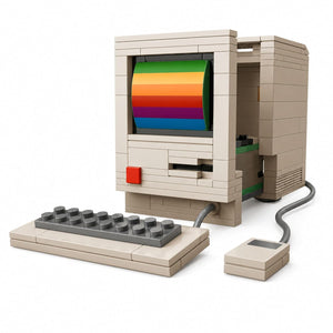 Dify Retro Computer Building Block Set, Vintage Desktop PC Model Kit, Creative Display Construction Toy for Kids, Teens & Adults