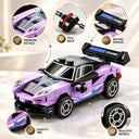 Dify Pull Back Car Building Blocks Set, 70 PCS Purple & Black Race Car Model Kit, Sports Car Building Toy for Kids, Teens & Adults | 5 Year Structural Warranty