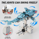 Dify Mechanical Blue Dolphin Building Blocks Set, 888+ PCS | Movable Joints &amp; Gear Mechanism | Creative STEM Construction Toy &amp; Display Décor | 5 Year Structural Warranty