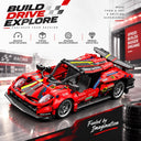 Dify Pull Back Car Building Blocks Set, 426 PCS Red Race Car Model Kit, Sports Car Building Toy for Kids, Teens & Adults | 5 Year Structural Warranty