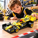 Dify F1 Racing Car Building Blocks Set, 68 PCS Yellow & Black Formula Race Car Model Kit, STEM Building Toy for Kids, Teens & Adults | 5 Year Structural Warranty