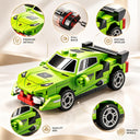 Dify Pull Back Car Building Blocks Set, 73 PCS Green Supercar Model Kit, Sports Car Building Toy for Kids, Teens & Adults | 5 Year Structural Warranty