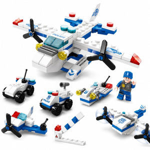 Dify 6-in-1 Police Car Building Block Set, 137+ PCS Police Vehicle Construction Kit, STEM Educational Toy for Kids, Creative Rebuild Play Set, 5-Year Structural Warranty