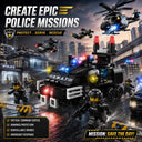 Dify 6-in-1 Mini SWAT Car Building Block Set, 138+ PCS Police Vehicle Construction Kit, STEM Engineering Toy for Kids, Creative Rebuild Play Set,