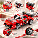 Dify Pull Back Car Building Blocks Set, 69 PCS Red Race Car Model Kit, Sports Car Building Toy for Kids, Teens & Adults | 5 Year Structural Warranty
