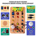 Dify || Dinosaur Theme Montessori LED Busy Wooden Board || with Dinosaur Theme Stickers