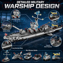Dify 8-in-1 Destroyer Building Block Set, 850+ PCS Military Warship Construction Kit with Fighter Jet, Helicopter, Patrol Boat & Support Vehicles, STEM, 5-Year Structural Warranty