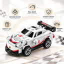 Dify Pull Back Car Building Blocks Set, 73 PCS White & Red Race Car Model Kit, Sports Car Building Toy for Kids, Teens & Adults | 5 Year Structural Warranty